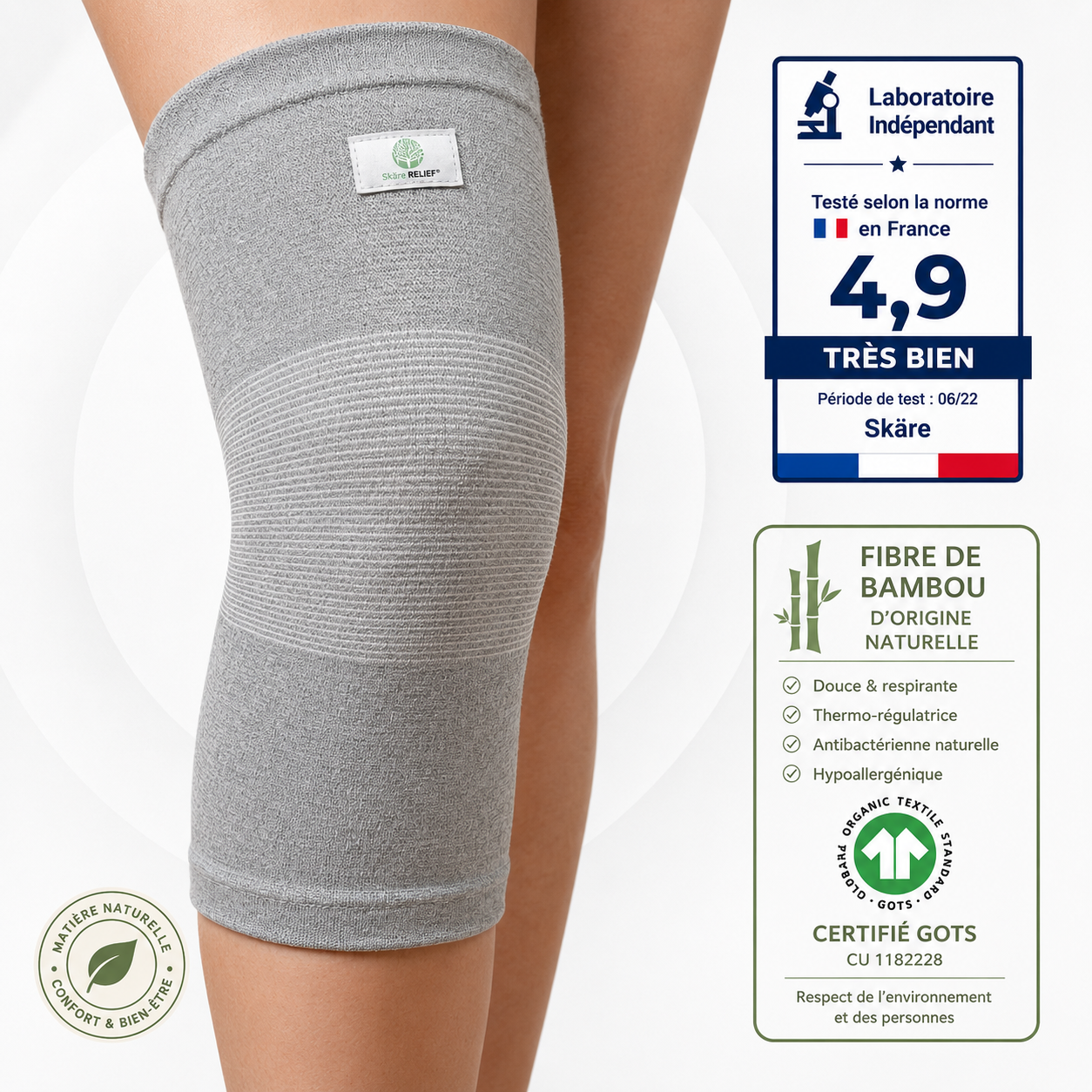 Genouillère Bamboo Relief™ – Soulagement naturel des douleurs aux genoux
