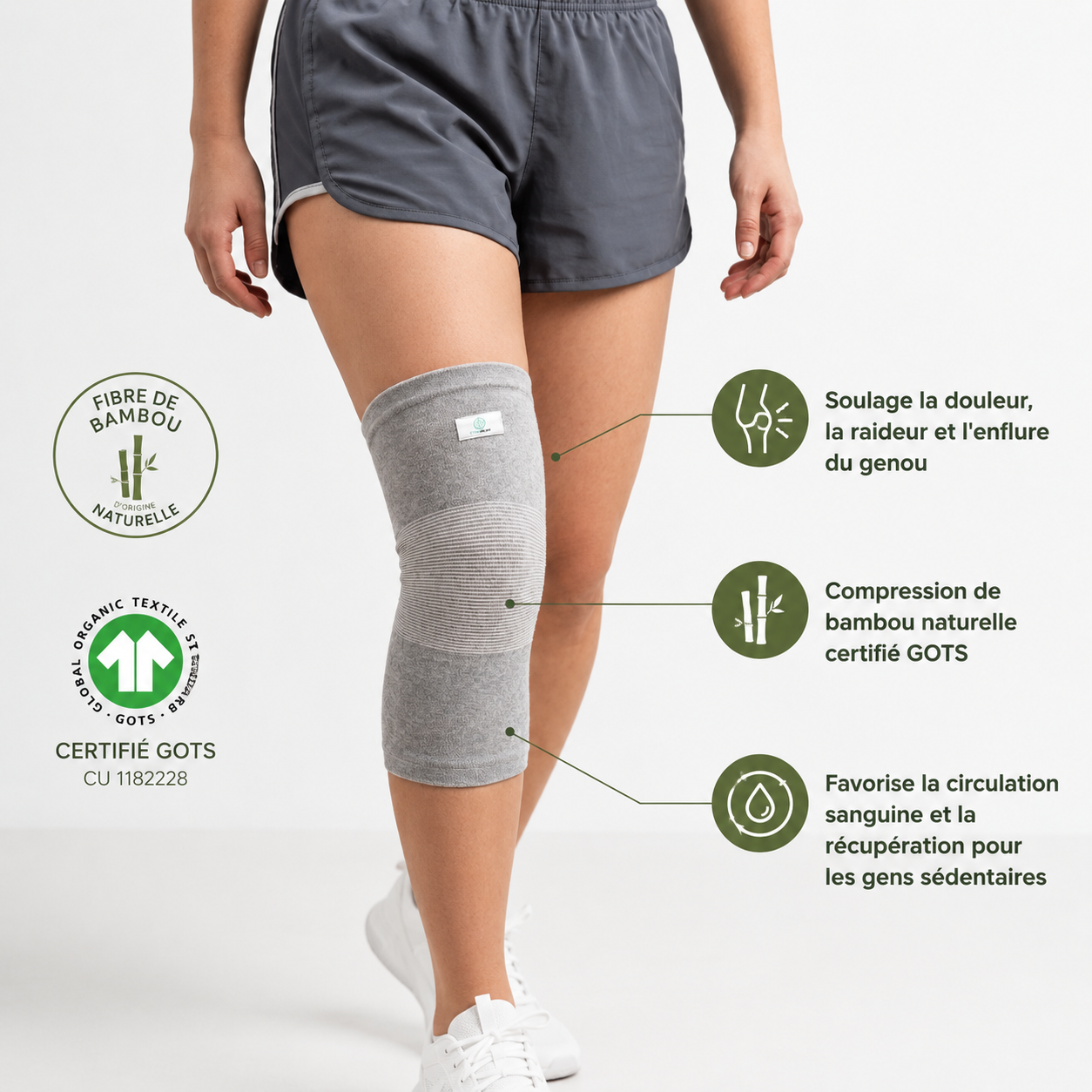 Genouillère Bamboo Relief™ – Soulagement naturel des douleurs aux genoux
