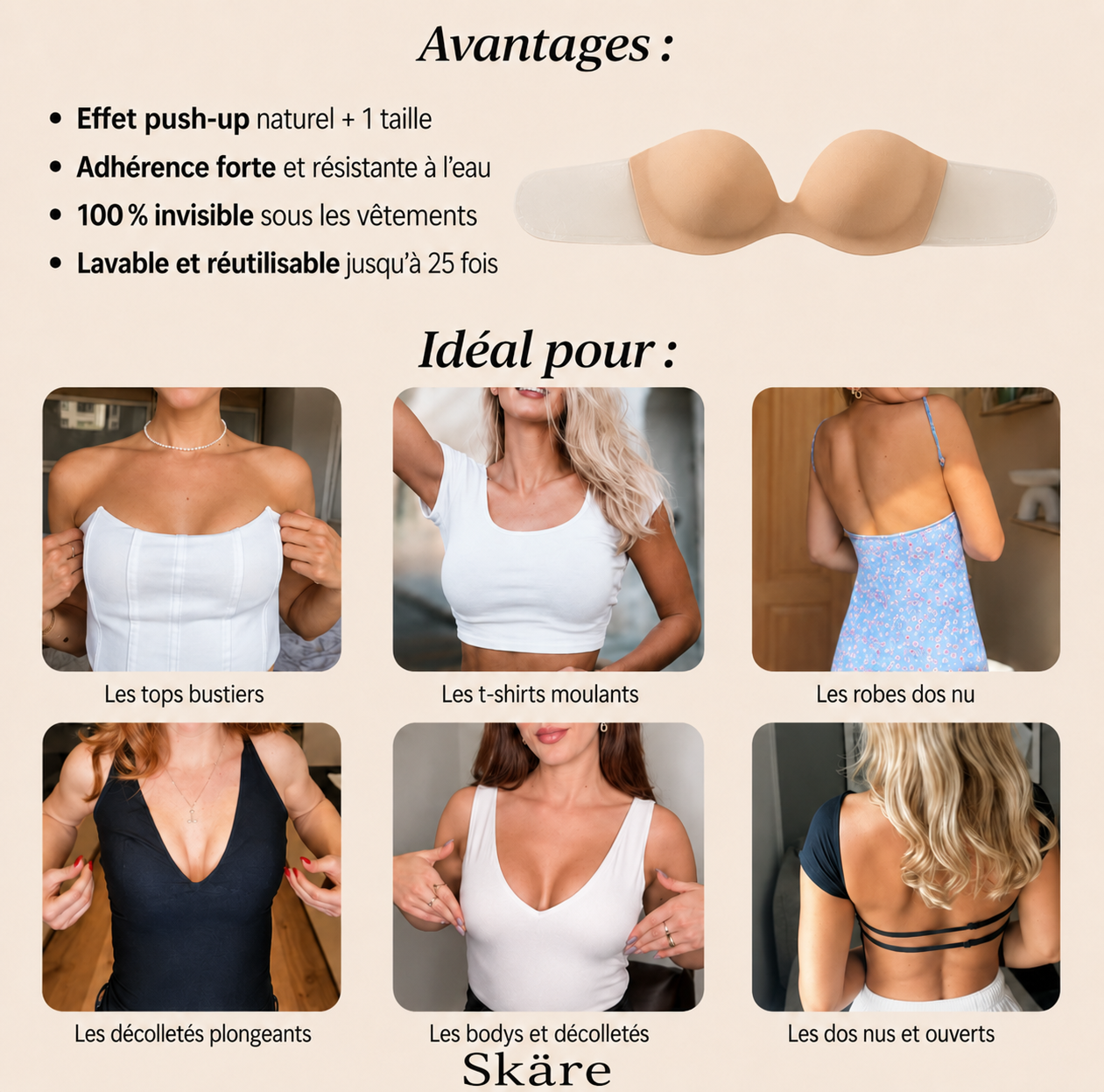 Soutien-gorge adhésif push-up™ invisible