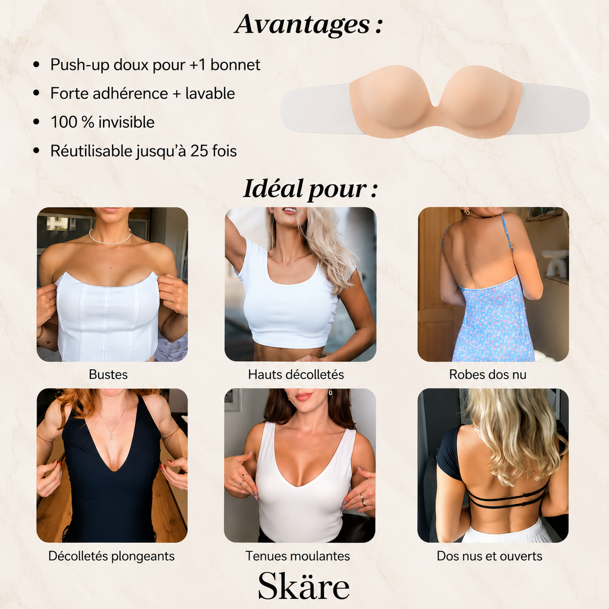 Soutien-gorge adhésif push-up™ invisible